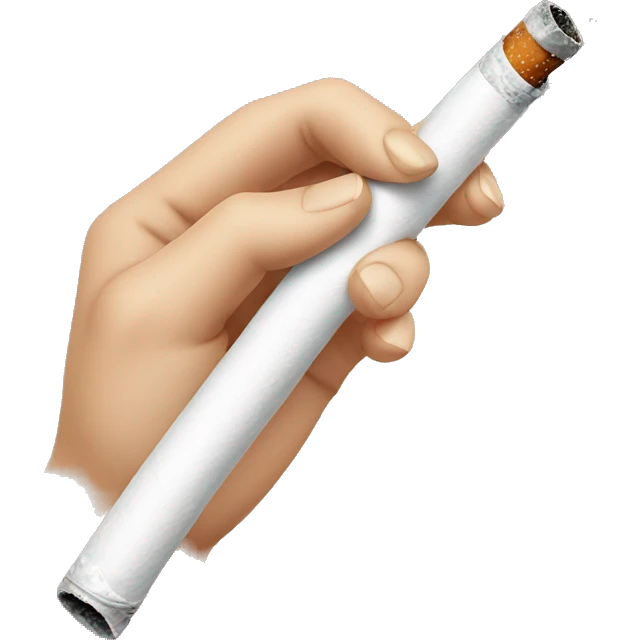 Female hand holding a cigarette pipe emoji