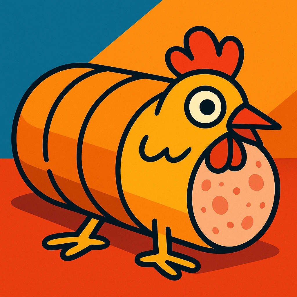 a chicken roll, cartoon style emoji