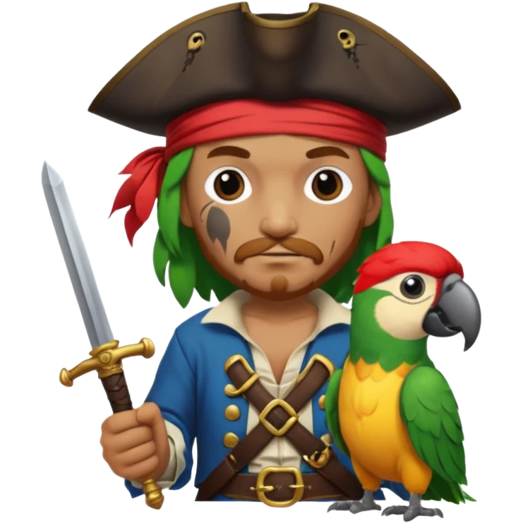 pirate and parrot emoji