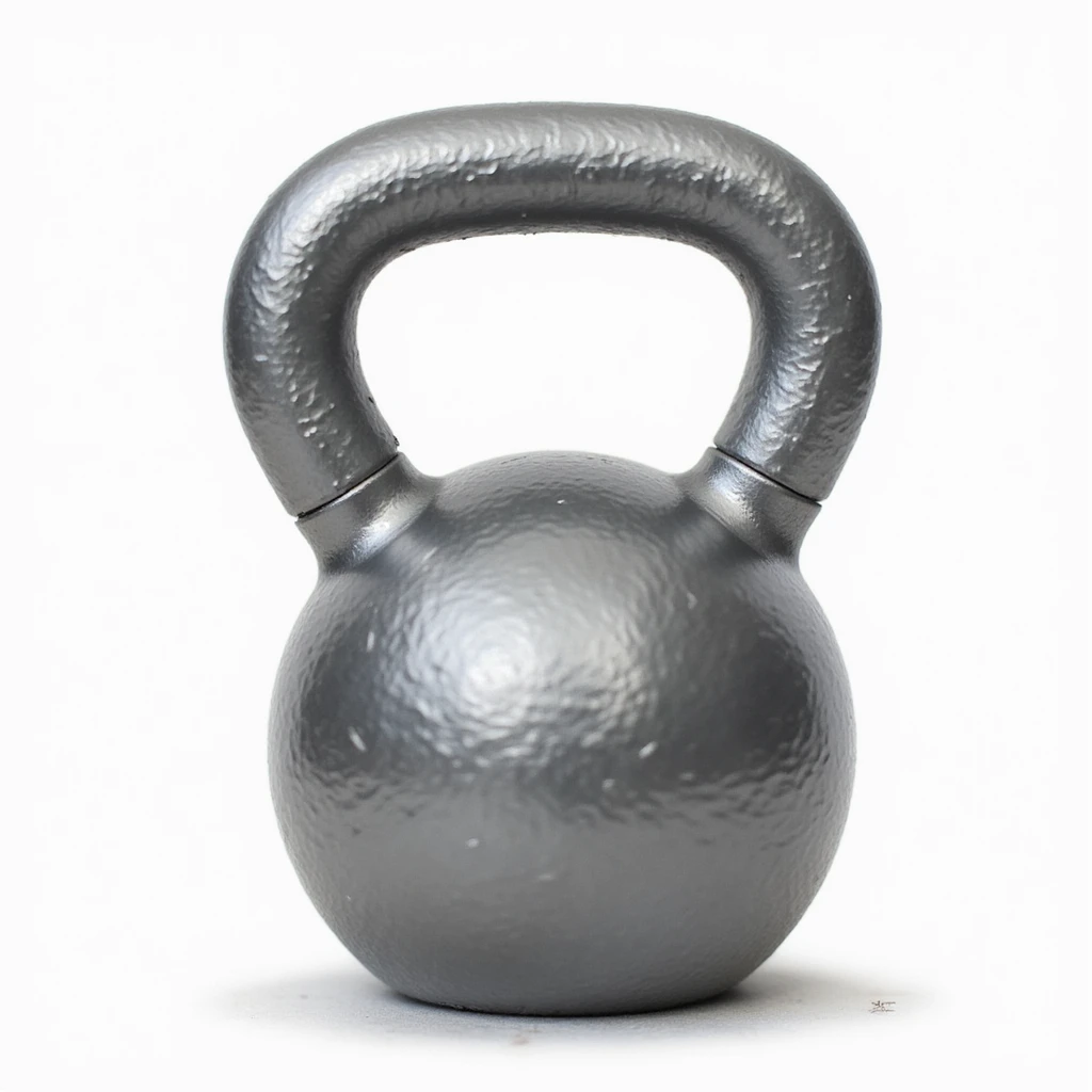 realistic drawing of a kettlebell isolated on white background, metallic details, soft shading, no other elements emoji