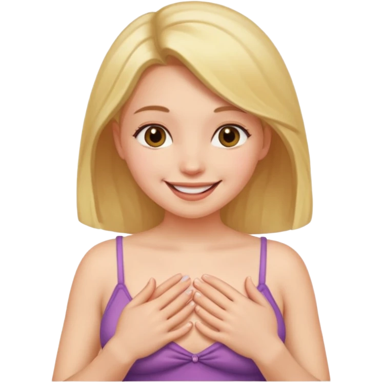 girl touch her nipple emoji