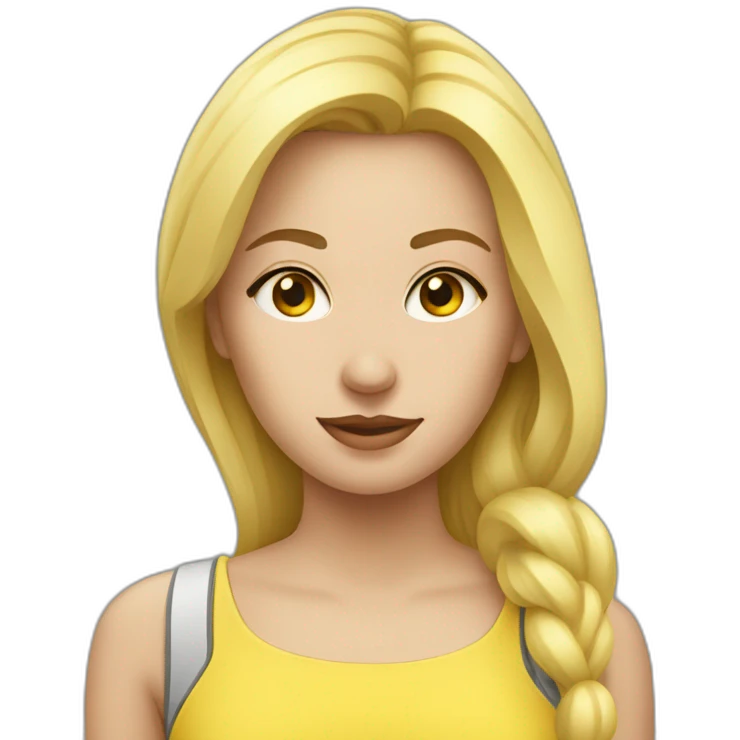 Femme blonde avec un ciret jaune  emoji