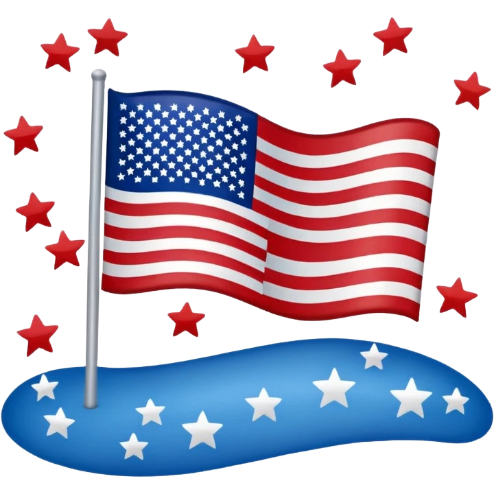 A waving American flag emoji