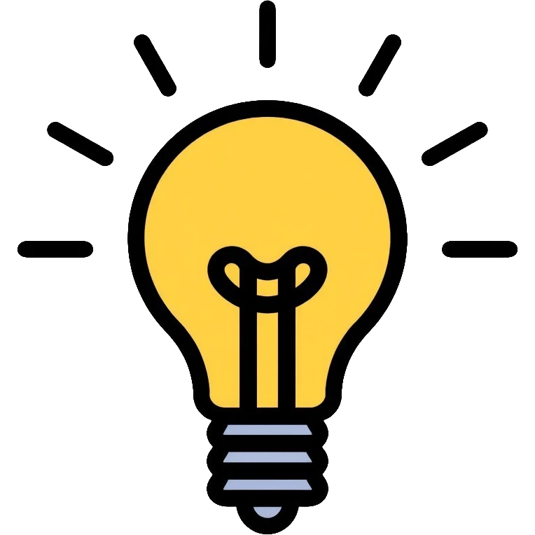 yellow light bulb with rays emoji