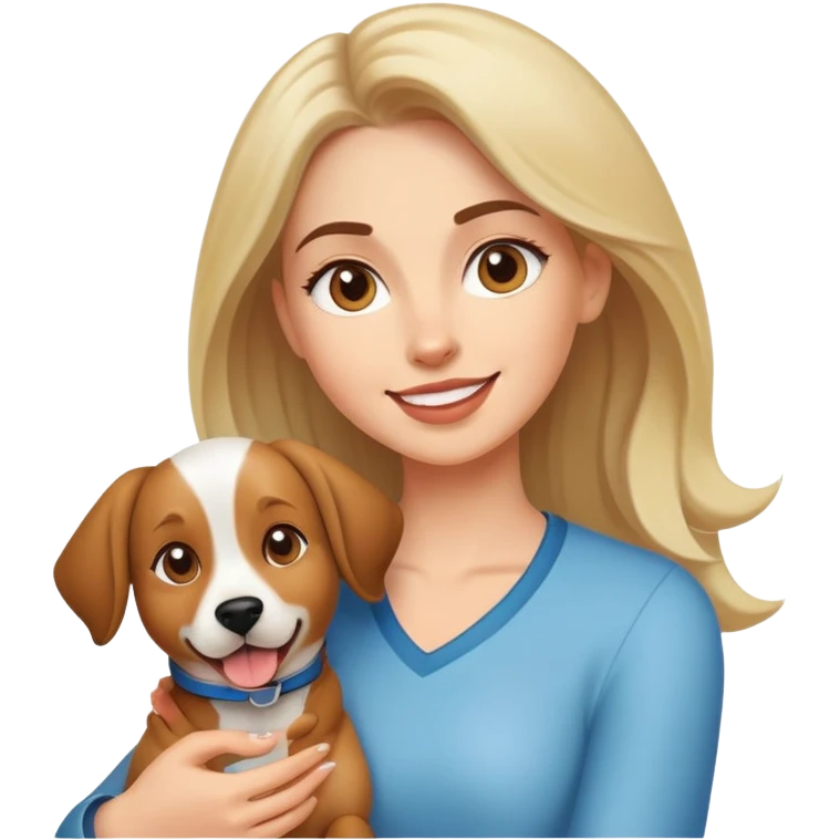 Dog jumping woman emoji