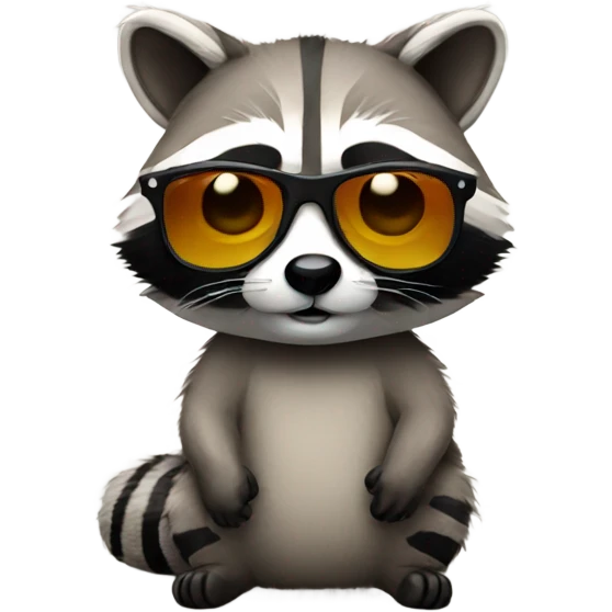 Cute raccoon with sunglasses emoji