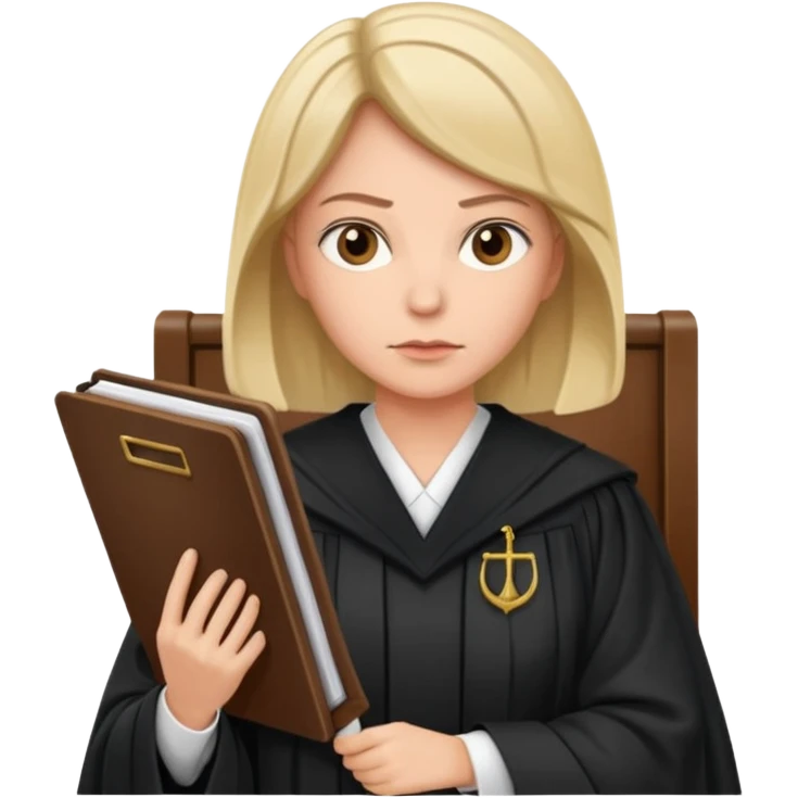 YARGIÇ KADIN ELİNDE DOSYA VAR,YARGIÇ KIYAFETİ GİYİNB emoji