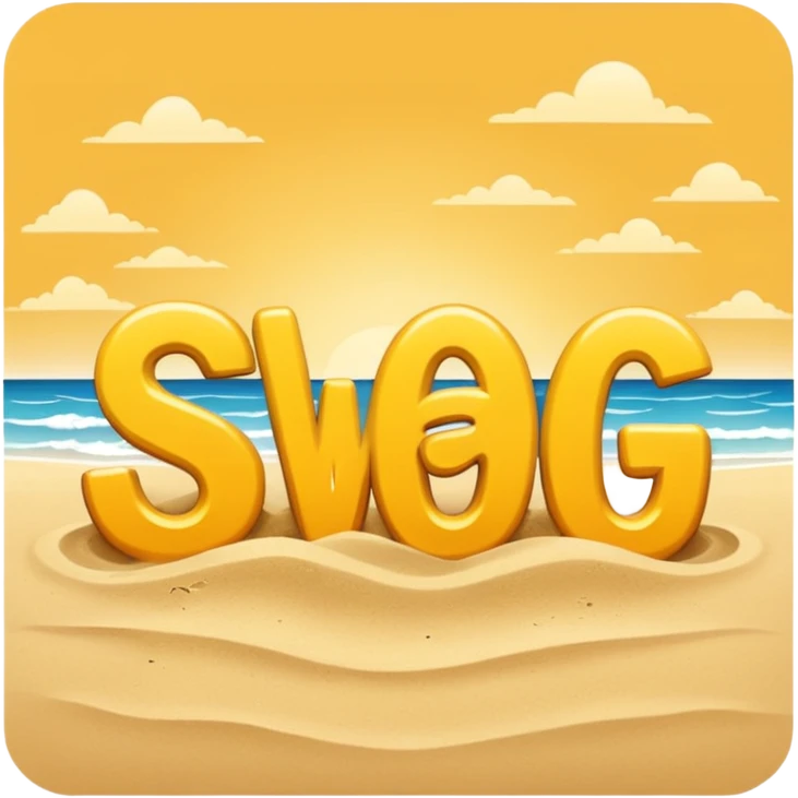 #SWAG text on a sandy beach (ios emoji style) emoji