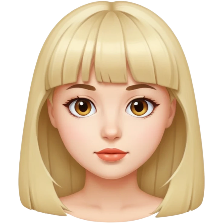 A beautiful girl with air bangs emoji