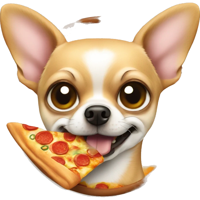 Chihuahua eats pizza  emoji