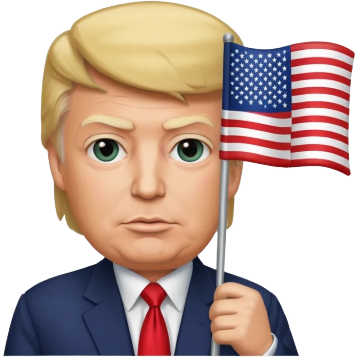 Donald trump with American flag  emoji
