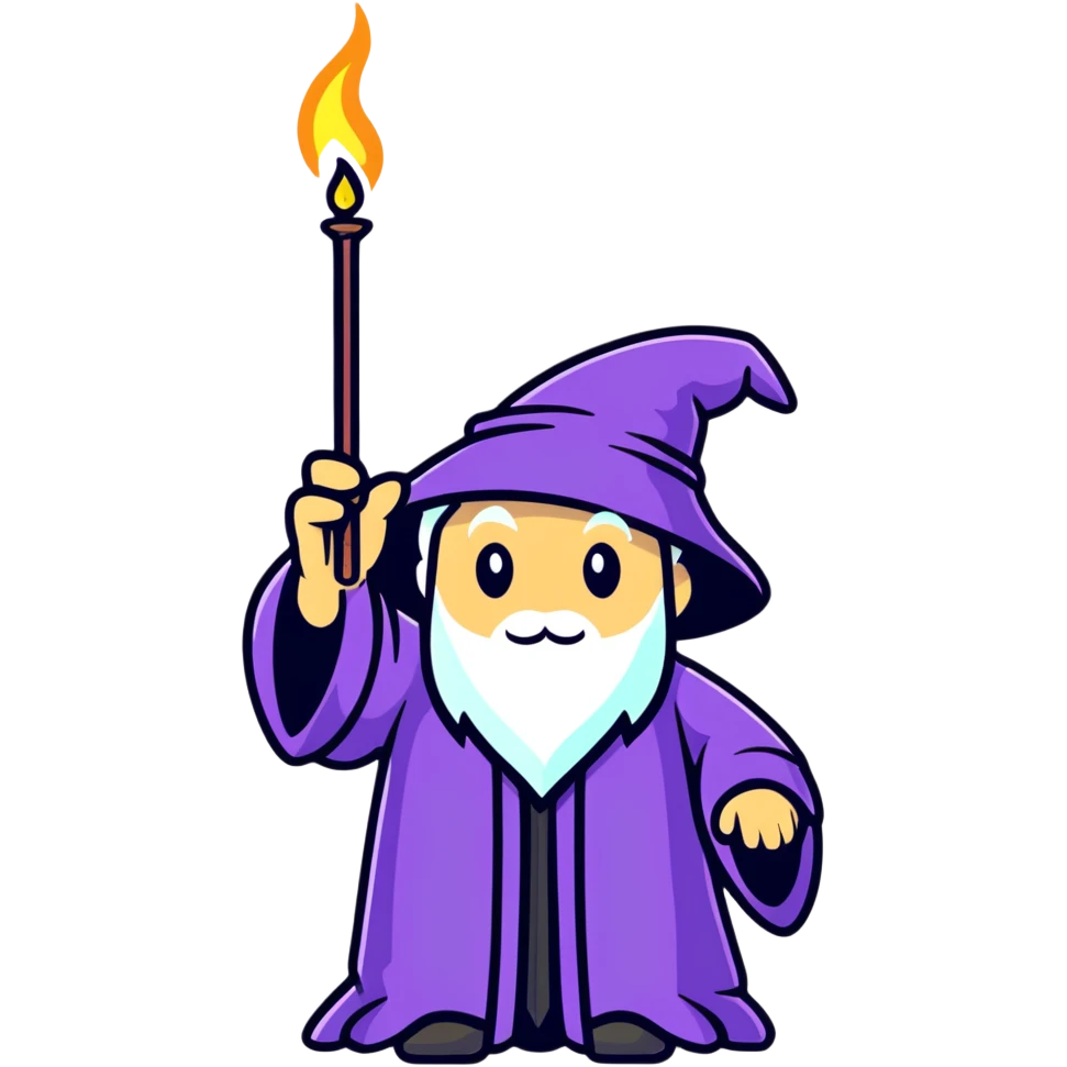 wizard hand casting spell with glowing magic wand emoji