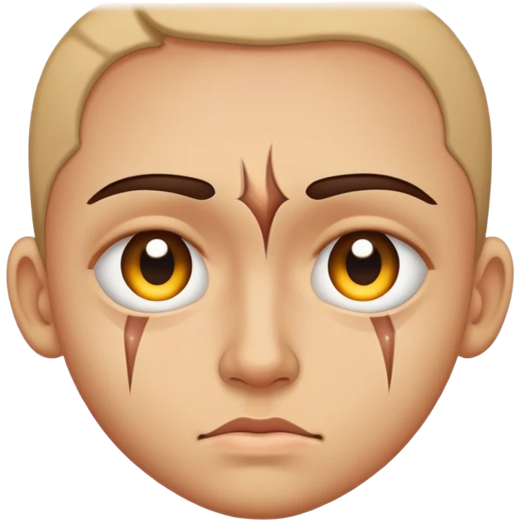 Face with scar under the eye emoji