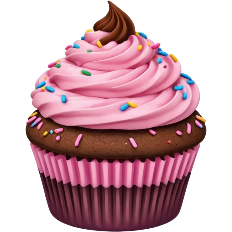 Cupcake with pink icing emoji
