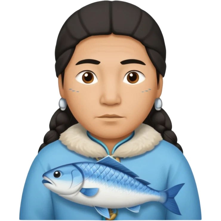 inuit with fish emoji