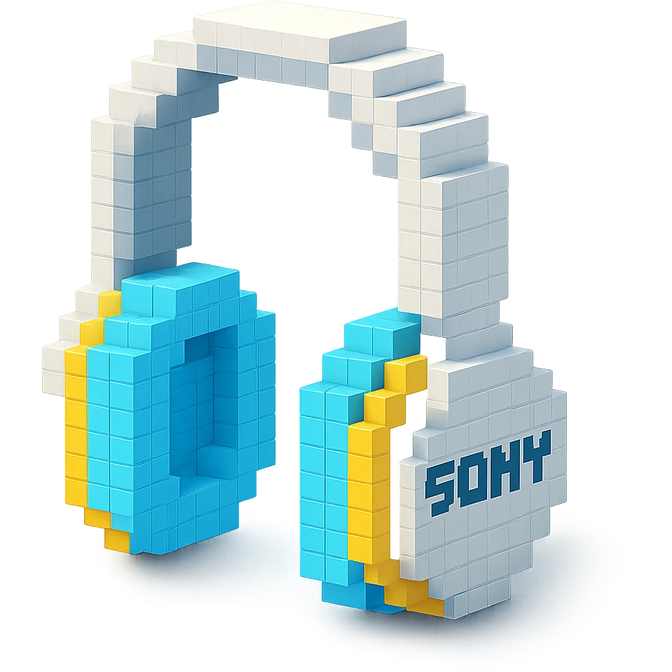 full-size white Sony headphones emoji