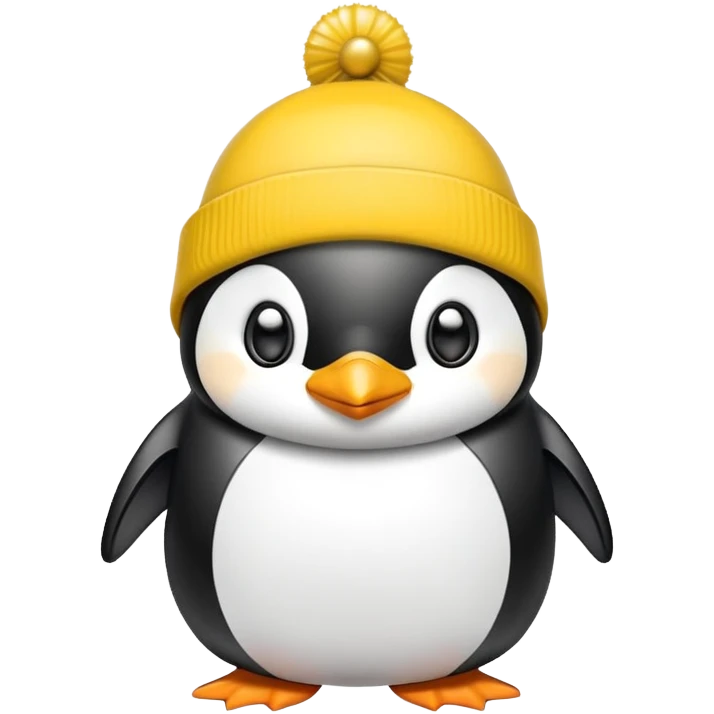 Singing penguin yellow beanie bell emoji
