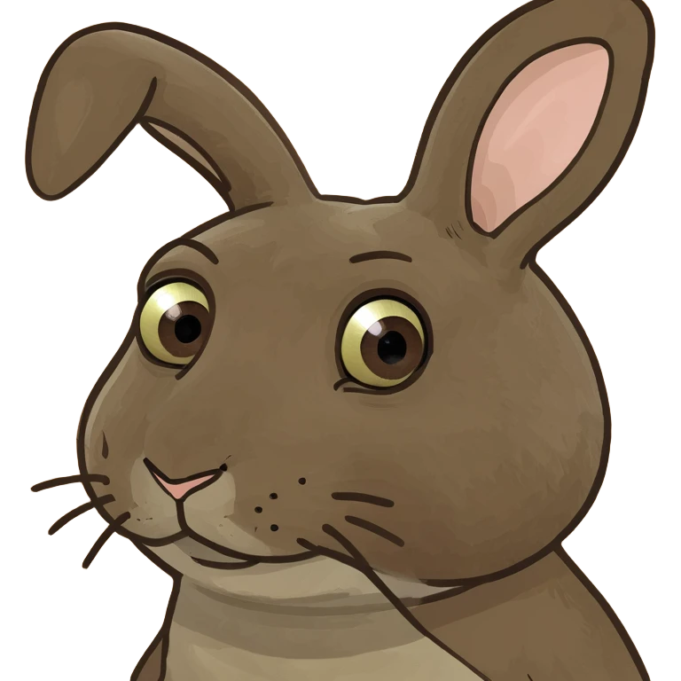 Brown bunny eating flower emoji