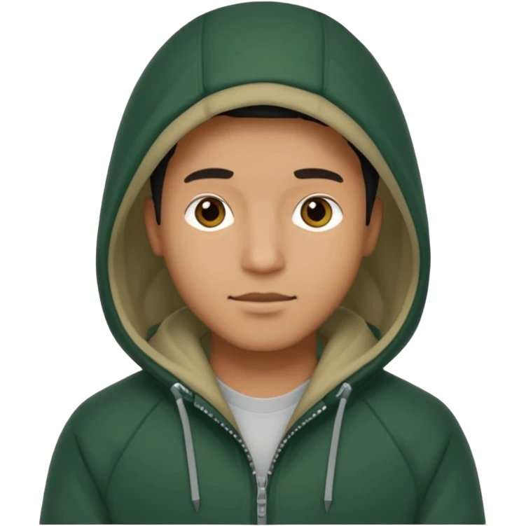 Hombre con capucha abrigada emoji