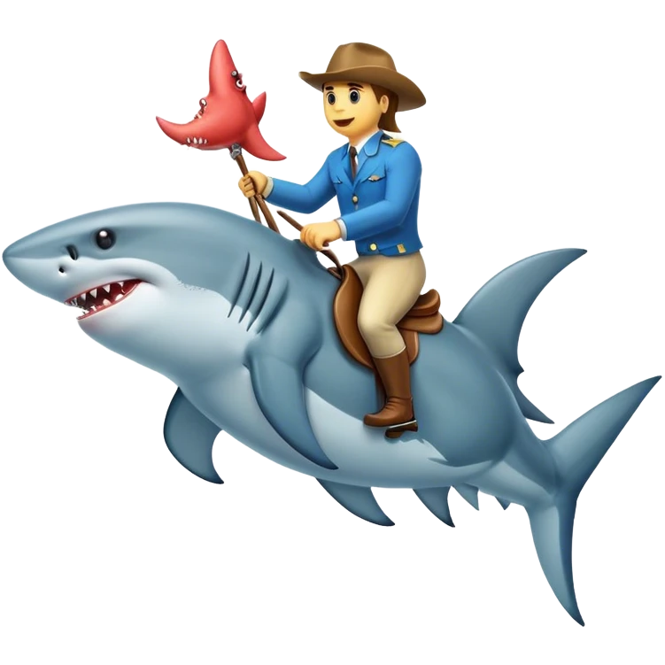 Shark is riding a  horse emoji