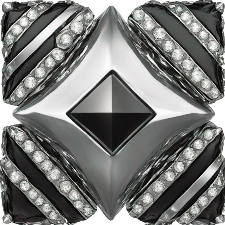 black diamond chrome four-point star simple diamond emoji