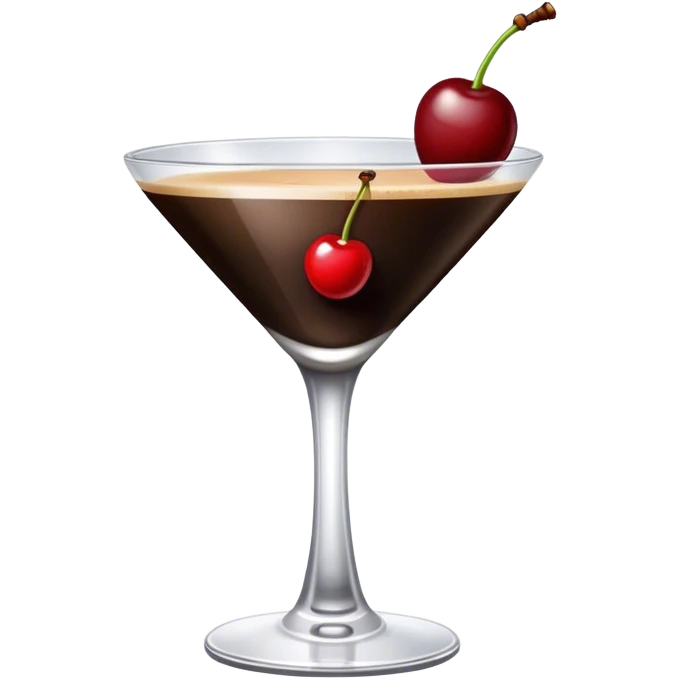  espresso martini with on red cherry on glass emoji