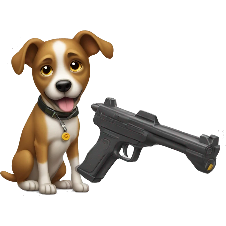 Dog with a toy gun emoji