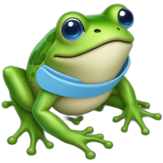 Grenouille avec des médicaments bleu emoji