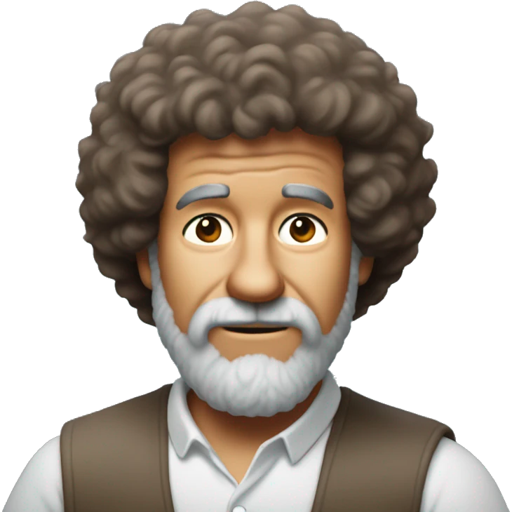 bob ross but disappointed emoji