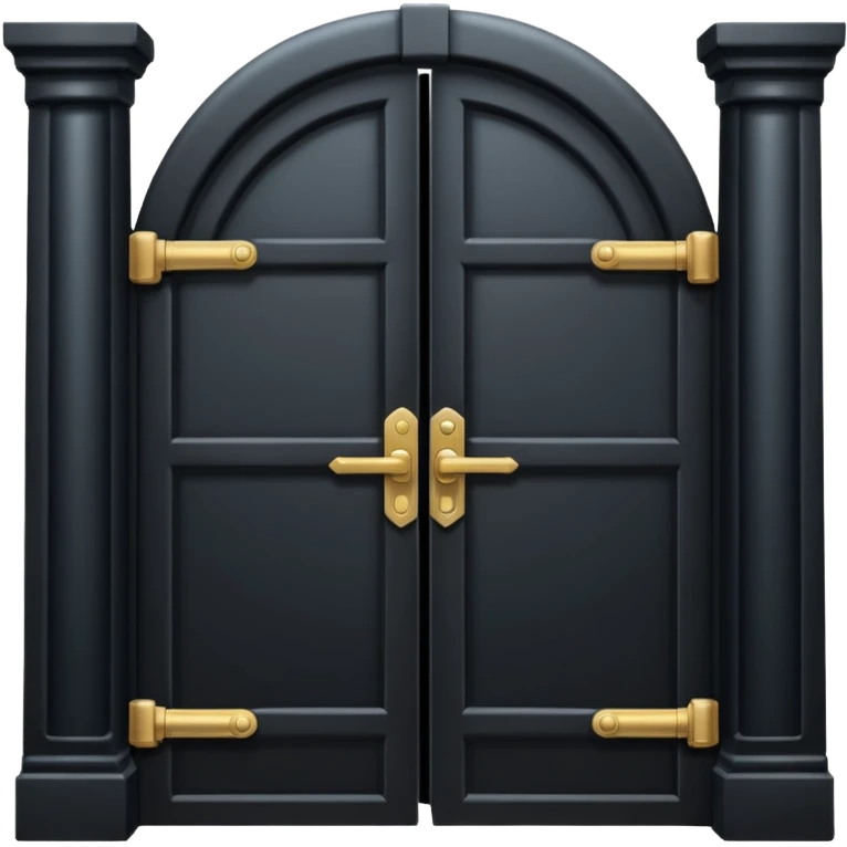iOS emoji, minimal dark gate, sealed door, flat design emoji