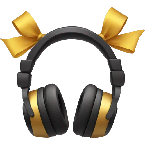headphones with bows emoji