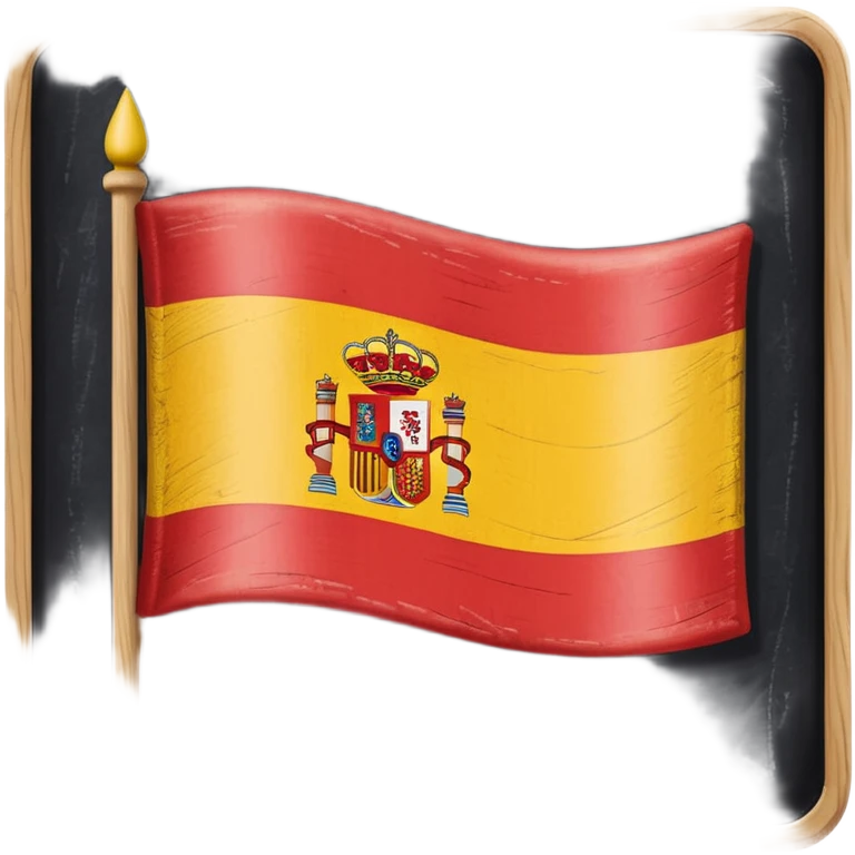 chalkboard with the flag of Spain emoji