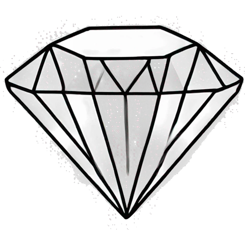diamond, black outline, simple line drawing, no background, no shading emoji