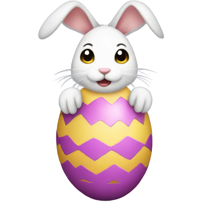 easter egg with a bunny all in Easter theme emoji