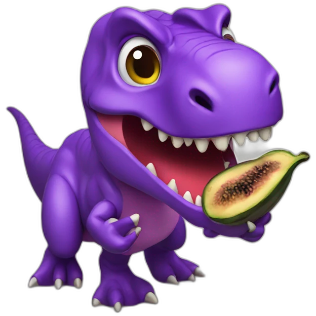 T-rex eating aubergine emoji