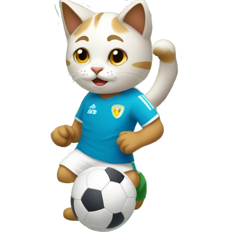 Gato jugando fútbol  emoji