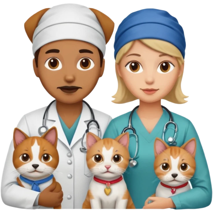 doctors with bandanas cat or dog emoji