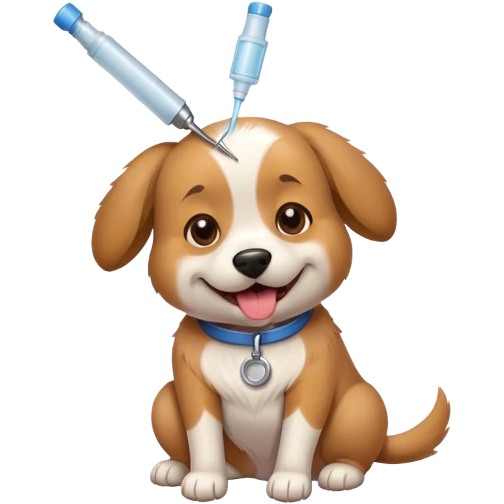 Dog getting a shot emoji