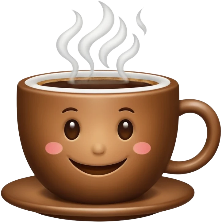 a cute cup of coffee with a smile, without the plate under the cup emoji