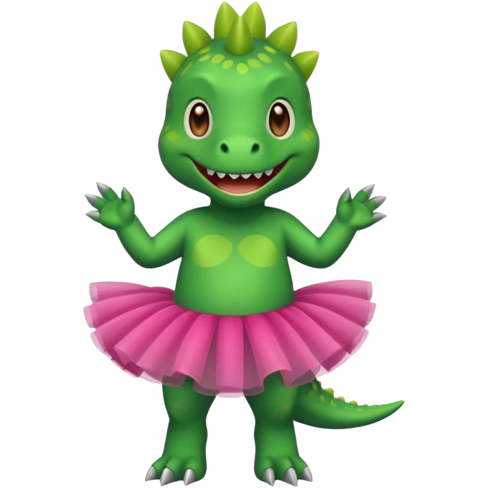 Dinosaur with a tutu emoji