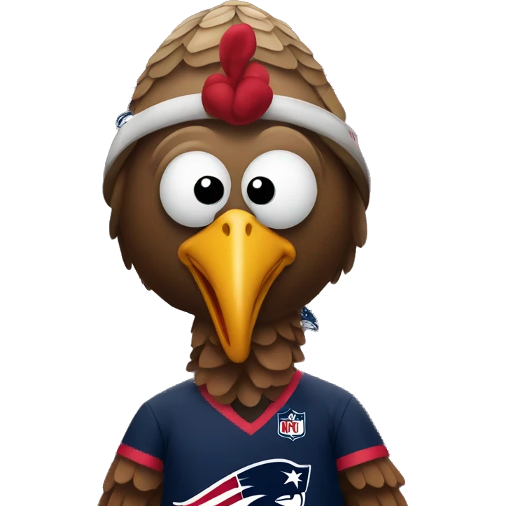 Turkey with New England patriots shirt on emoji