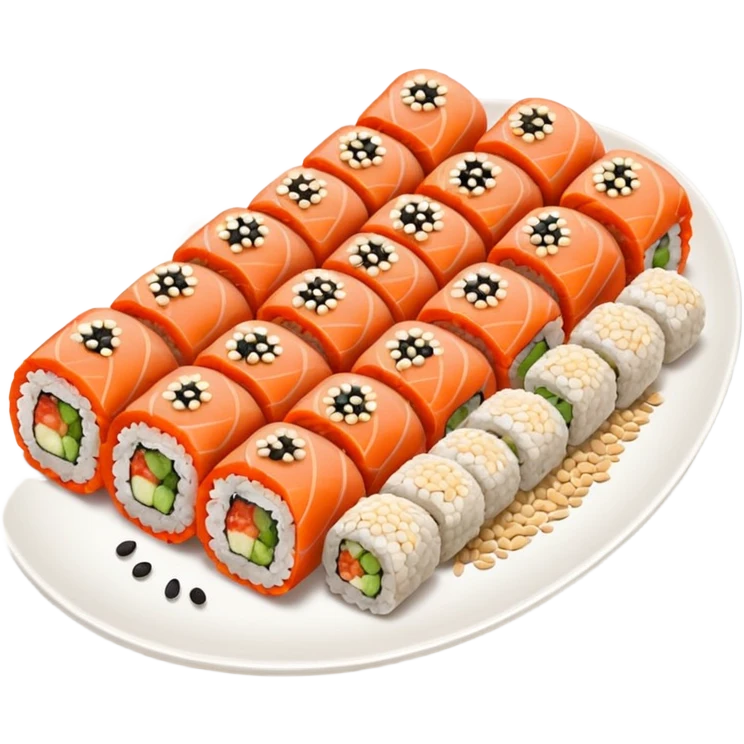 Maki rolls in a plate emoji