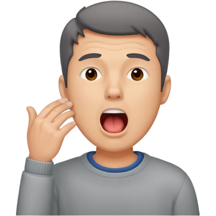 yawning man in sweater emoji