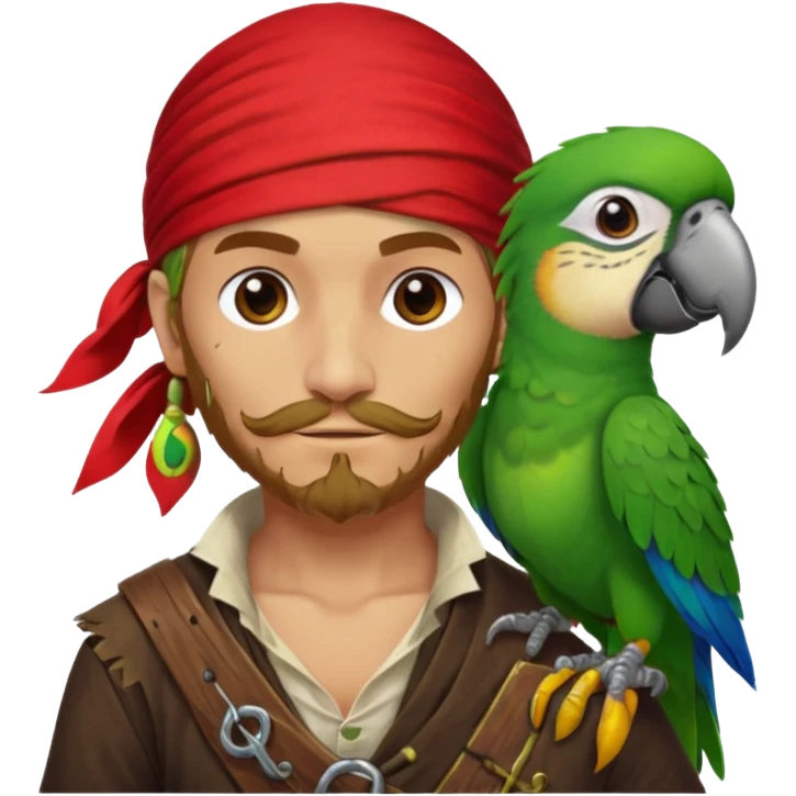pirate and parrot emoji