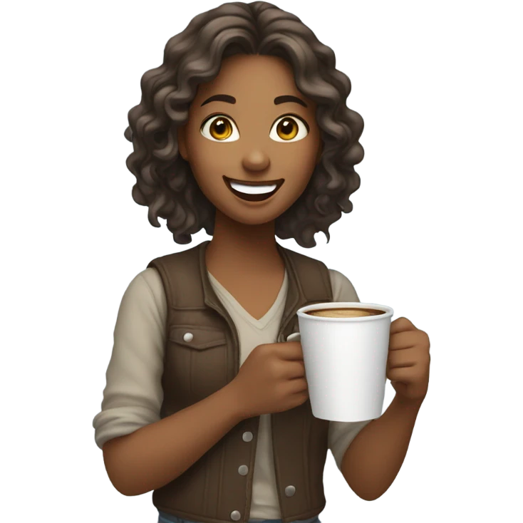 girl with a coffe emoji