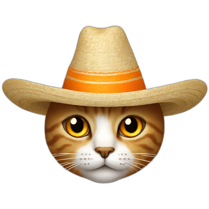cat with orange eyes and a sombrero emoji