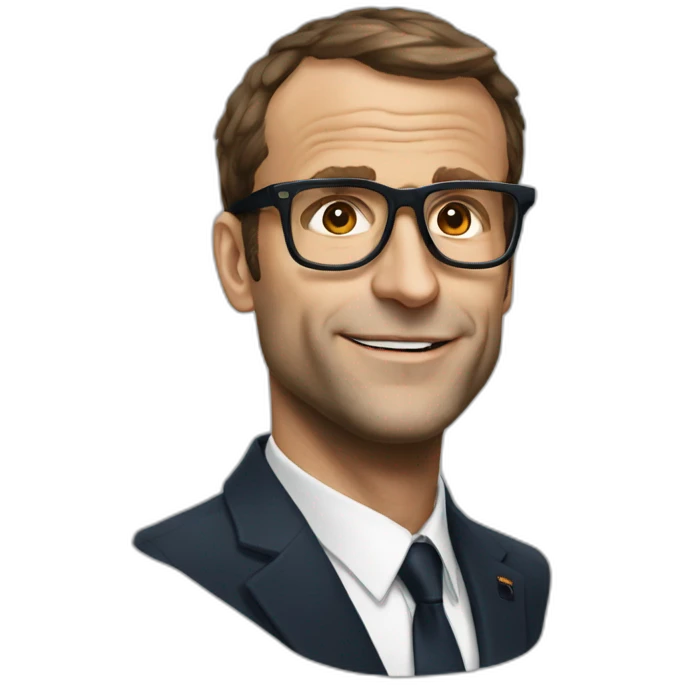 Macron avec des lunettes  emoji