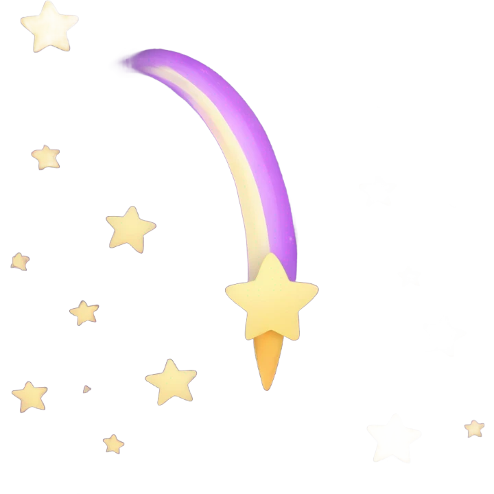 light purple shooting star, stars emoji