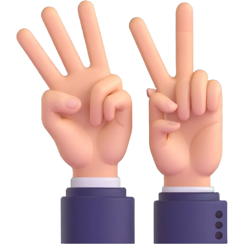 victory sign with two fingers emoji
