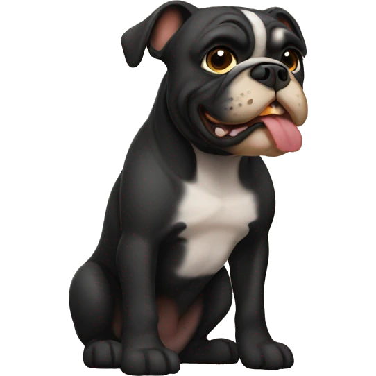 Black bulldog with tan emoji